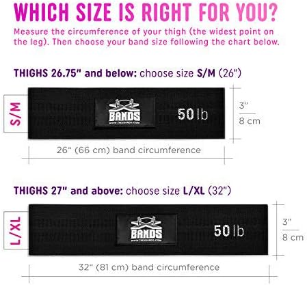 The X Bands Exercise Resistance Bands - Non-Slip Extra Thick Fabric Hip Loop Booty Bands - 20, 30, 40, 50 lb - Fitness Workout for Legs, Butt Training, Stretching, Yoga