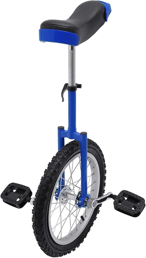 16/24 Inch Wheel Unicycle with Steel Rim, Unicycle Electric Wheel Skidproof Mountain Tire Cycling Sports Exercise with Adjustable Seat, Adults Kids Outdoor Sports Fitness Exercise Tool