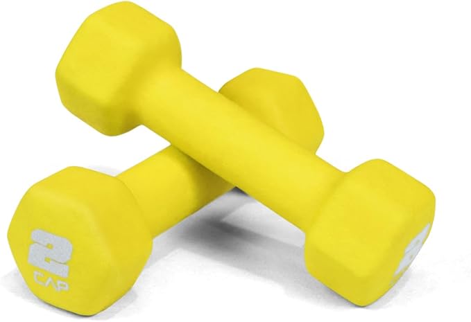 WF Athletic Supply Vibrant Multiple Color Hex Shaped Neoprene Dumbbells/Hand Weights with Non-Slip Grip for Home Gym Equipment Workouts Strength Training Free Weights - Sold in Pairs