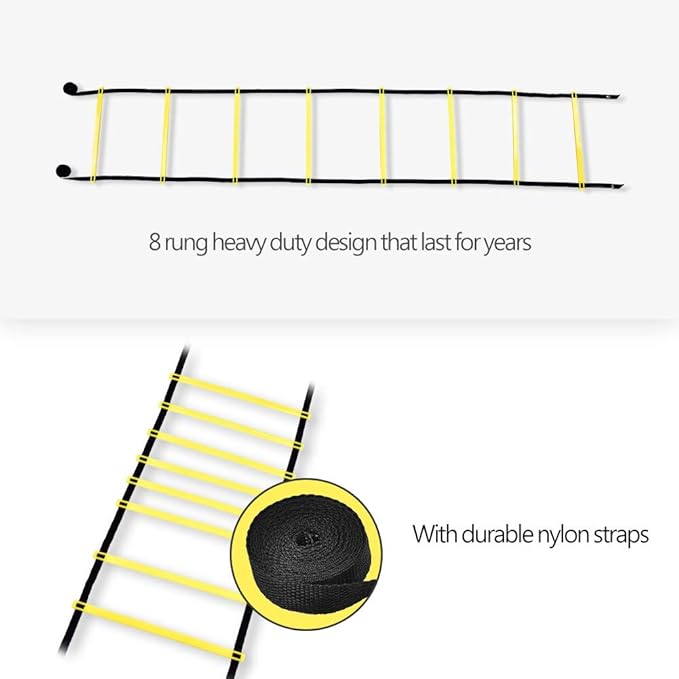 4m Agility Ladder Speed Ladder Training for Soccer, Speed, Football Fitness Feet Training Carry Bag Agility Equipment