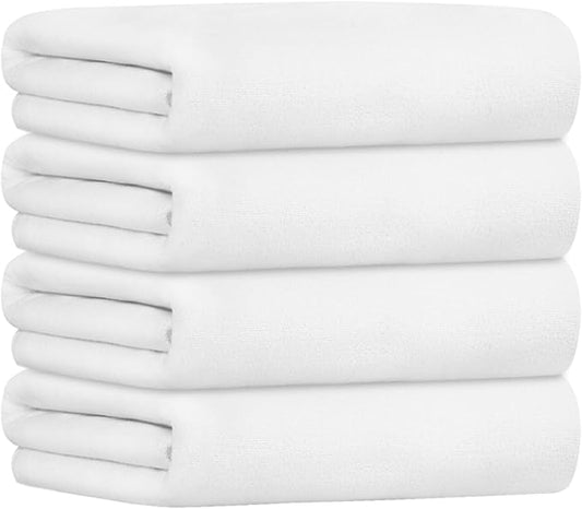 JML Bath Towel, Microfiber Bathroom Towels Set 4 Pack (30" x 60") for Adult Men Women - Large Size, Extra Absorbent, Quick Drying as Hair Wrap, Swim, Fitness, Sport, Yoga