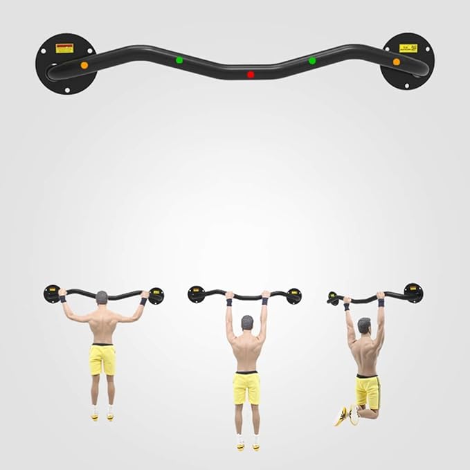 Wall Mounted Pull Up Bars Perfect Fitness Multi-Gym Doorway Pull Up Bar Home Gym Exercise Workout Equipment Strength Training Equipment Fitness Equipment Single Bars for Walls (Color : Black)