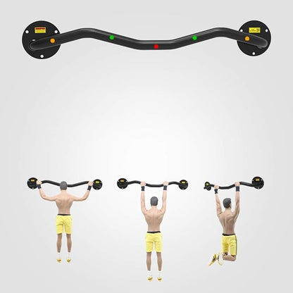 Wall Mounted Pull Up Bars Perfect Fitness Multi-Gym Doorway Pull Up Bar Home Gym Exercise Workout Equipment Strength Training Equipment Fitness Equipment Single Bars for Walls (Color : Black)