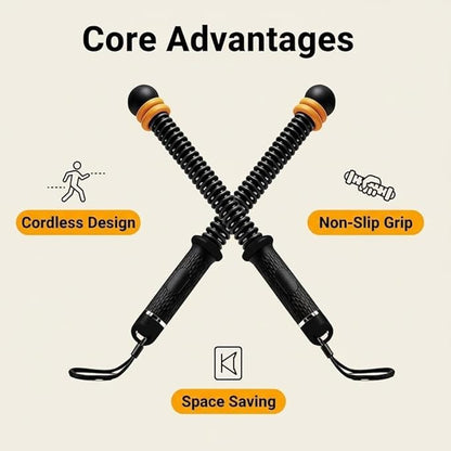 Ropeless Battle Ropes with Adjustable Weights, Cordless Heavy Battle Rope for Home Gym & Travel, Portable Weighted Exercise Equipment for HIIT, Cardio & Low Impact Workout(Black)