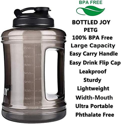 Water Bottle with Handle 2.5L Large Sports Water Bottle Half Gallon BPA Free Plastic Water Bottles Wide Mouth Water Bottle 83oz Reusable Gym Water Jug for Home Drinking Outdoor Sports Hiking Fitness