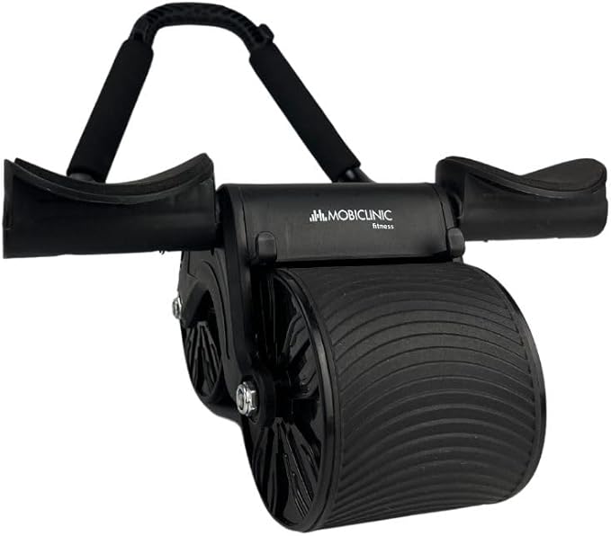 Mobiclinic®, Abdominal Roller with Return Spring, Ab Roller, Elbow Support, Digital Timer, Non-Slip Mat, Double Wheel, Mobile Phone Holder, Ra-02, Home Gym, Fitness