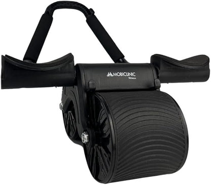 Mobiclinic®, Abdominal Roller with Return Spring, Ab Roller, Elbow Support, Digital Timer, Non-Slip Mat, Double Wheel, Mobile Phone Holder, Ra-02, Home Gym, Fitness
