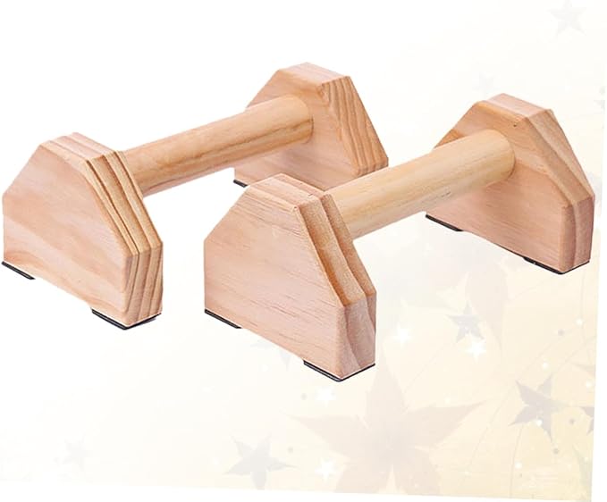 Solid Wood Push-up Frame with Anti-slip Base for Home Workout Muscle Training Device Handstand Bars Calisthenics Parallettes for Enhanced Range of Motion and Wrist Support