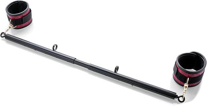 Heavy Duty Stainless Steel Expandable Spreader Bar with 2pcs PU Adjustable Straps, Sports Aid Training Fitness Gear Pilates Aid Kit,Home Indoor Sports Yoga Set