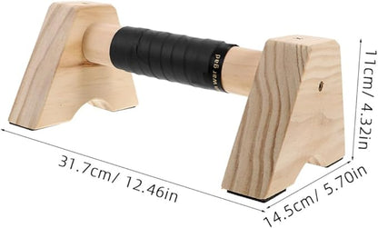 Happyyami 2pcs Wood Parallettes Non- Base for Push- Ergonomic Grip Handles for Home Gym for Calisthenics and Upper Body Strength Workouts