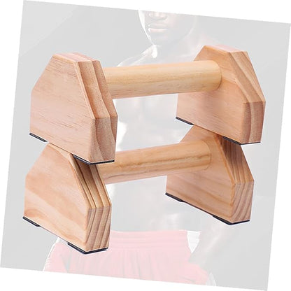 Solid Wood Push-Up Frame and Handstand Bars for Muscle Training, 1 Pair Fitness Equipment Push-Up Bracket Set for Home Calisthenics and Strength Workouts