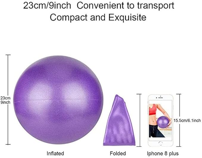 2 Pack Exercise Balls, 8-9 Inch Mini Pilates Yoga Balls, Anti-Burst Small Fitness Balls for Pilates, Yoga, Core Training and Physical Therapy, Improves Balance