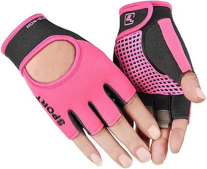 Men Women Workout Gloves Fingerless Weightlifting Anti-Slip Breathable Gym Exercise Gloves for Training Cycling Sports
