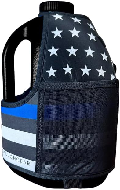 Gallon Gear 1 GALLON LARGE WATER BOTTLE SLEEVE COMBO | BPA FREE PLASTIC REUSABLE WATER JUG | HYDRATION WATER BOTTLE FOR MEN & WOMEN | GYM, SPORTS, TRAING & FITNESS