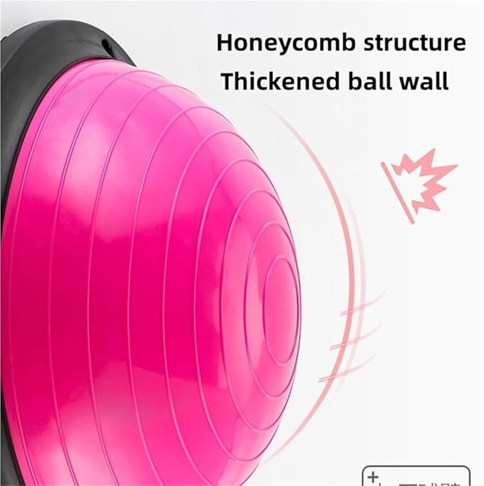Thickened Half Ball Balance Trainer, Foot Pedal Stability Ball for Home Gym, Yoga Pilates Equipment, Exercise Ball with Base for Core Strength, Flexibility and Balance Training(Purple)