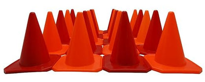 BlueDot Trading 4” Red Mini Plastic Traffic Cones (20, Orange & Red)