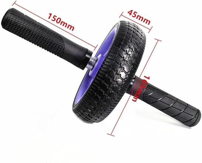 Home Fitness Abdominal Exerciser with Single Wheel, Durables 500 lb Load Capacity, Ergonomic 150 mm EVA Handle, Textured Non-Slip Tire for Stable Rolling on Multiple Surfaces(purple+black)