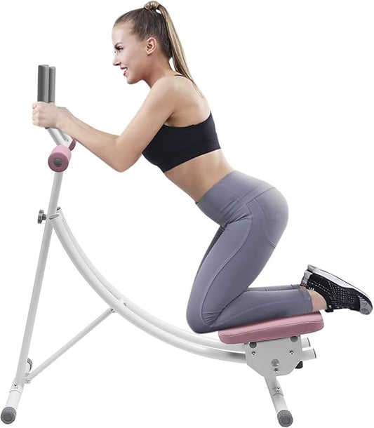 Foldable Ab Machine, Abdominal Exercise Equipment for Home Gym with 180° Rotation & 150kg Capacity - Core Trainer with LED Display for Women Men Teens