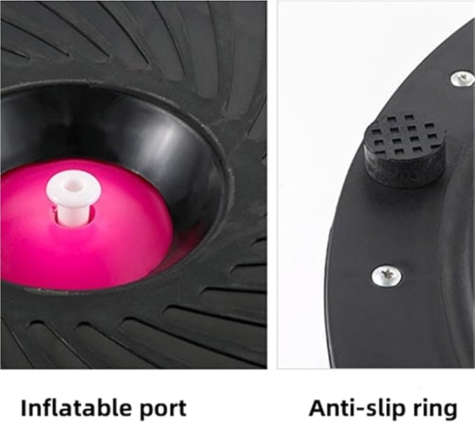 Thickened Half Ball Balance Trainer, Foot Pedal Stability Ball for Home Gym, Yoga Pilates Equipment, Exercise Ball with Base for Core Strength, Flexibility and Balance Training(Pink)