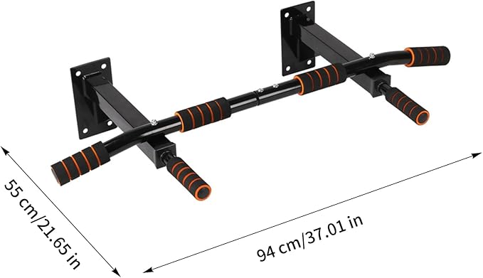 Wall Pull Up Bar, Sturdy Dip Rack Workout Equipment, Heavy Duty Wall Mounted Chin Up Station for Strength Training Home Gym Indoor Fitness Bodyweight Exercise Muscle Building for Men and Women