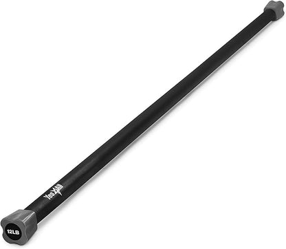 Yes4All Total Body Workout Weighted Bar, Resistance Band Bar, Racks for Strength Training, Exercise Bar for Yoga in Home and Gym - Single/Combo