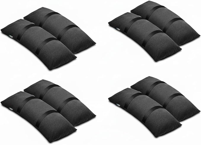 Rhino BaseMate Umbrella Base Weights 8-Pack – Fillable Sand Bags for Umbrella Base & Patio Stand | Durable Weatherproof Sandbag Weights for Outdoor Umbrellas, Arched Design, Holds Up to 49 lbs Each