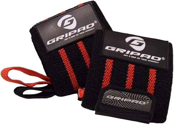 Gripad 12" x 3" Weight Lifting Support Wrist Wraps, Strong Wrist Wraps, 2 Thumb Loops – Great for Weightlifting, Powerlifting, Bodybuilding, Strength & Cross-Training.