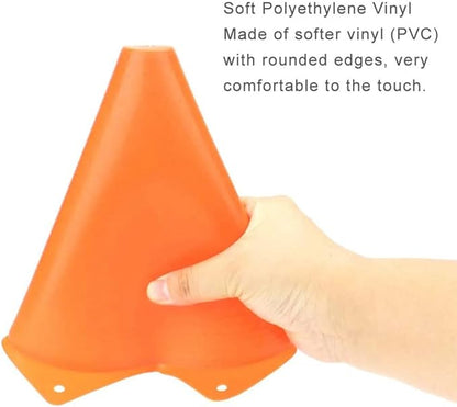 Soccer Cones (7 Inch 25 Pack), Agility Training Sports Cone Plastic with Carry Bag for Football Basketball Drills Field Markers,