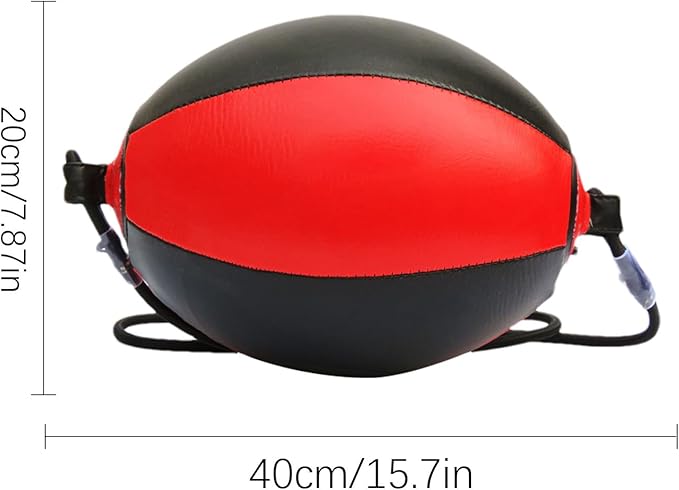 Reflex Boxing Ball, Punching Bag Set, Double End Feature Training Equipment, Pu Leather Ball with Carabiners and Headband, Speed and Reaction Hand Eye Exercise, Home Gym Use for Boxing 12x12 Inches