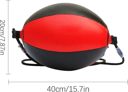Reflex Boxing Ball, Punching Bag Set, Double End Feature Training Equipment, Pu Leather Ball with Carabiners and Headband, Speed and Reaction Hand Eye Exercise, Home Gym Use for Boxing 12x12 Inches