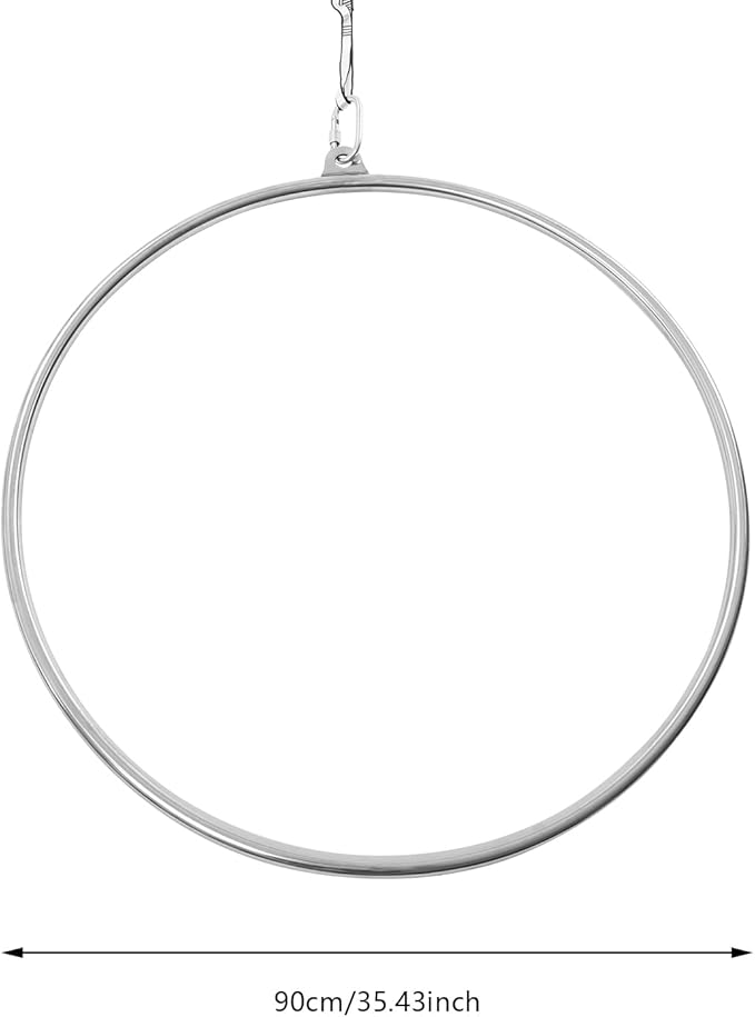 LYNICESHOP Complete Professional Aerial Hoop Kit, 115 kg/253 lbs Heavy-Duty Aerial Lyra with Certified Strength Test, 210 Stainless Steel Aerial Hoop for Dance, Acrobatics & Fitness Training