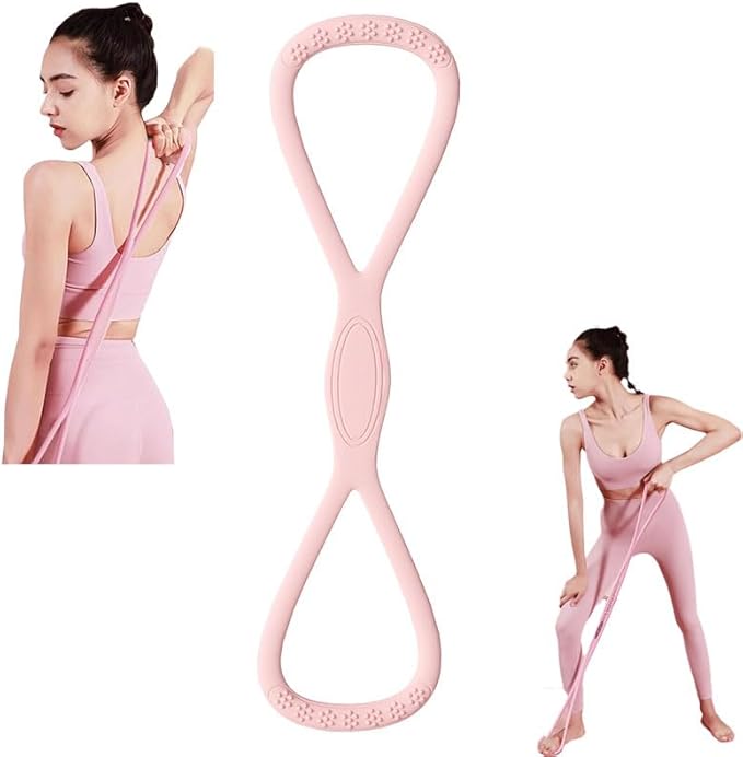 Resistance Bands with Handles,Figure 8 Resistance Band Elastic Fitness Bands Exercise Band for Home Yoga Gym Workout for Women
