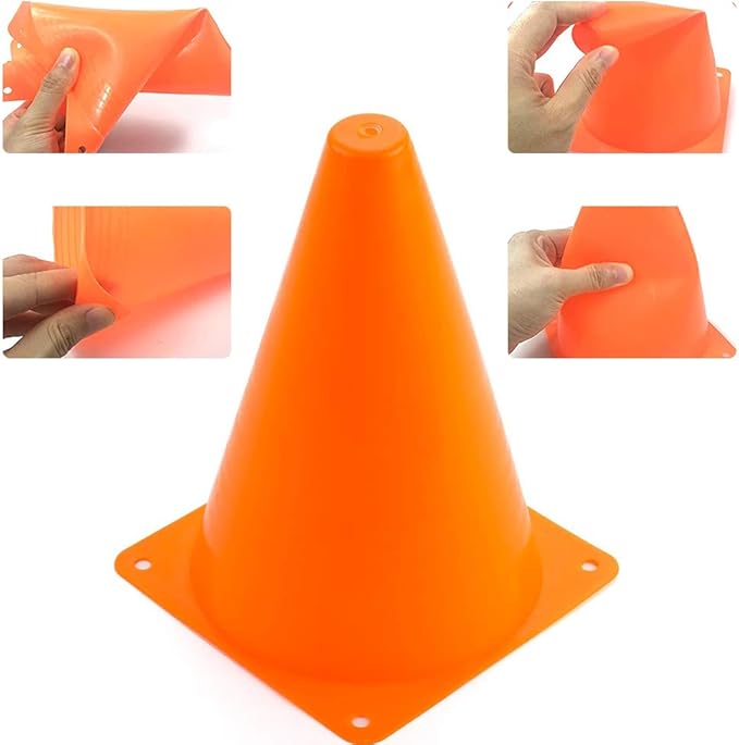 20 PCS 7 Inch Plastic Agility Cones for Kids - Mini Traffic Safety Construction Cones for Party, Drills, Basketball, Soccer - 5 Colors