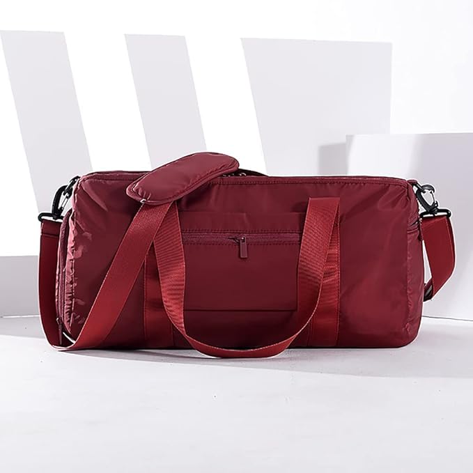 Sports Gym Luggage Travel Bag for Men and Women, Sports Gym Bag, Exercise Duffel Bag, Large Capacity and Light to Carry, Waterproof and Dirt-resistant Foldable Travel Bag ,Gear Wine red