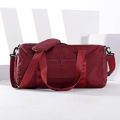 Sports Gym Luggage Travel Bag for Men and Women, Sports Gym Bag, Exercise Duffel Bag, Large Capacity and Light to Carry, Waterproof and Dirt-resistant Foldable Travel Bag ,Gear Wine red