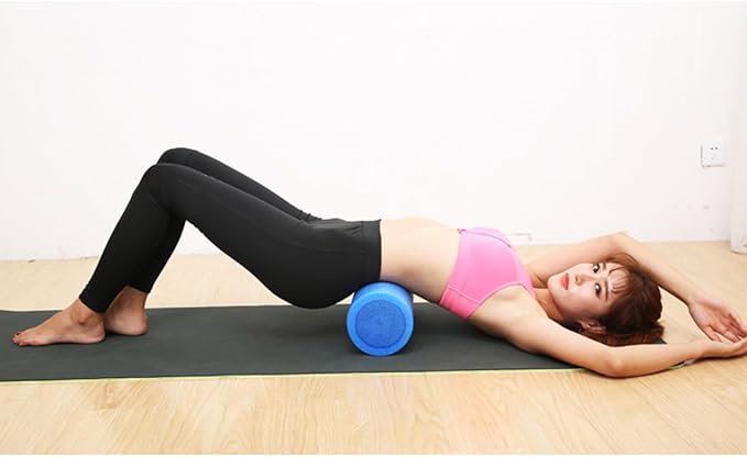 GALPADA Yoga Roller Epe Solid Foam Massage Stick 30x15cm Navy Deep Tissue Fitness Roller for Muscle and Pilates Balance Training