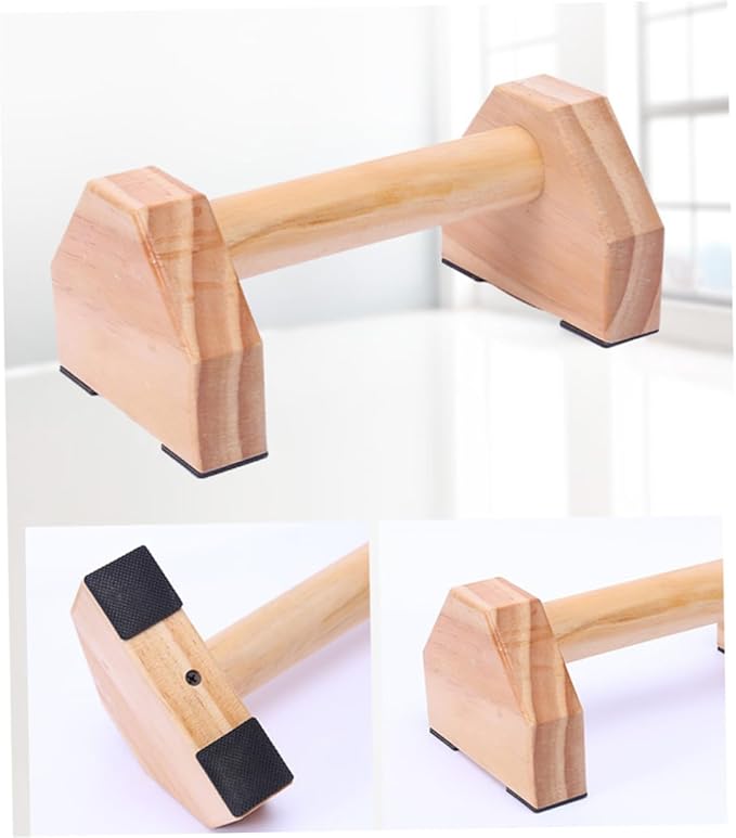 Solid Wood Push-Up Bracket and Handstand Bar Set for Muscle Training, Home Fitness Equipment Parallettes for Calisthenics and Strength Workouts