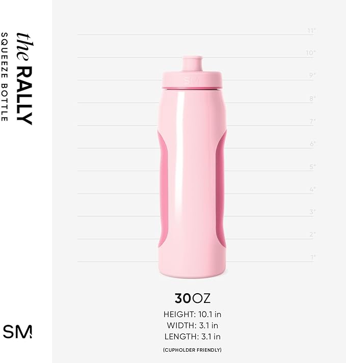 Simple Modern Rally Squeeze Plastic Water Bottle | 30oz Locking Leakproof Cup for Gym, Sports, Electrolytes, Travel | Blush Mix