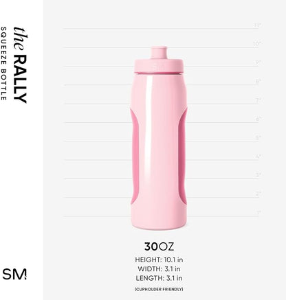 Simple Modern Rally Squeeze Plastic Water Bottle | 30oz Locking Leakproof Cup for Gym, Sports, Electrolytes, Travel | Blush Mix