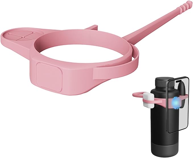 Magnetic Water Bottle Phone Holder with Straps - Anti-Slip Phone Mount for Gym, Sports - Multi-Function Tumbler Accessories for Fitness, Workout - Storage for Small Items