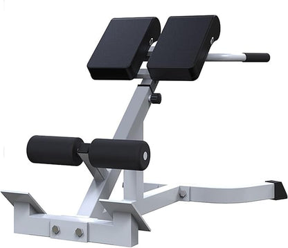 Adjustable Roman Chair, Hyperextension Bench for Back Exercise, White, Steel Frame, Multi-Position Core Training Equipment, Home Men Women Full Body ，U-Shaped Base