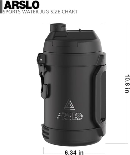 Sports Water Jug - Gallon Water Bottle - Large Insulated Stainless Steel Bottle for Gym, Workouts, Basketball, Football, Soccer - Keep Water Cold for Up To 24 Hours - 128 Ounce (Black)