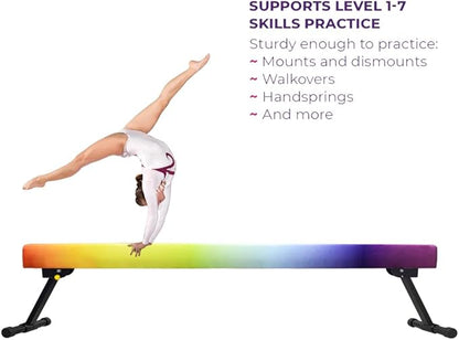 6ft Ultrasimple Adjustable&Foldable Balance Beam,High-Low Floor Beam Suede Gymnastics Equipment,No Tool Require, Gymnastics Beam for Training&Professional HomeTraining