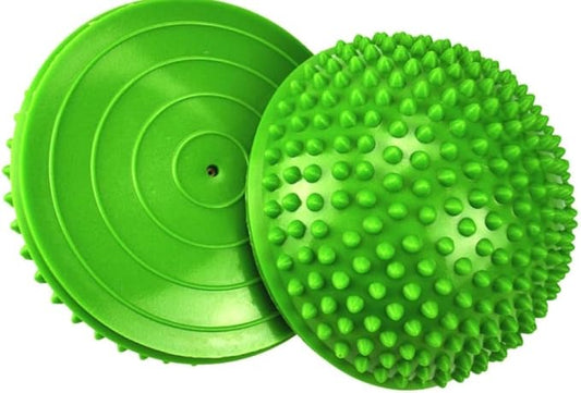 2PCS Hedgehog Balance Pods, Pimples Pilates Ball, Half Spiky Fitness Domes for Kids Adults Sports, Foot Massage, Stability Training, Muscle Balancing Therapy, Motor Skills Yoga Gymnastics Exercise