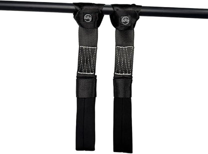 Suspension Trainer Straps - Premium Nylon Bodyweight Fitness Straps for Home & Gym Workouts, Comfortable & Safe with 540lbs Load, Black, Comes in Pairs