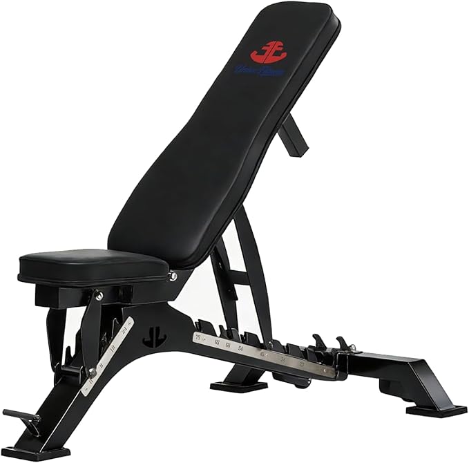 Adjustable Weight Bench 1300 lb Capacity, Foldable Workout Bench with 10 Backrest & 3 Seat Positions, Heavy Duty Home Gym Bench for Incline Decline Flat Dumbbell Training