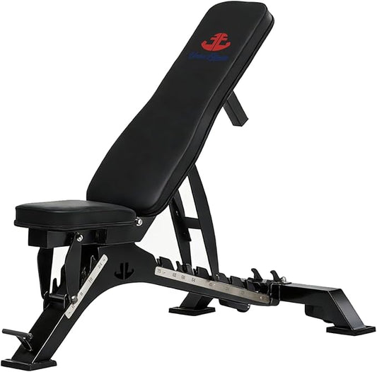 Adjustable Weight Bench 1300 lb Capacity, Foldable Workout Bench with 10 Backrest & 3 Seat Positions, Heavy Duty Home Gym Bench for Incline Decline Flat Dumbbell Training