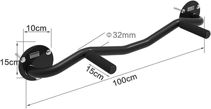 Steel & Stainless Steel Pull-up Bar, Fitness Horizontal Bar, Wall-Mounted Strength Training Equipment, Suitable for Home Indoor & Outdoor (Stainless Steel Handle)