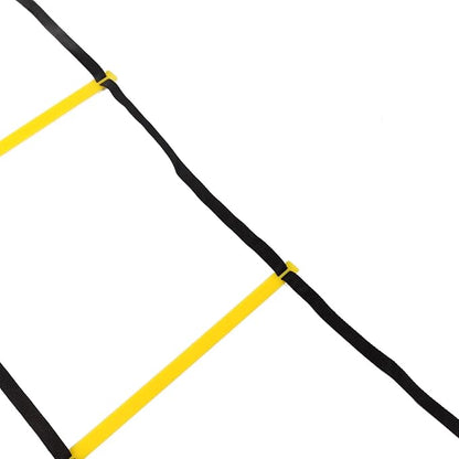 Restokki 2PCS 4 Rung Rope Ladder Speed Training Footwork Ladder with Carry Bag for Football Basketball 2m Black Rope Yellow Rung