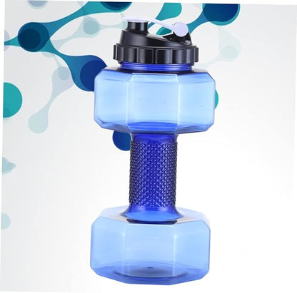 Dumbbell Shape Water Bottle 11.02In Large Capacity Petg Fitness Water Cup Portable Sports Kettle for Gym Work School Arm Exercise